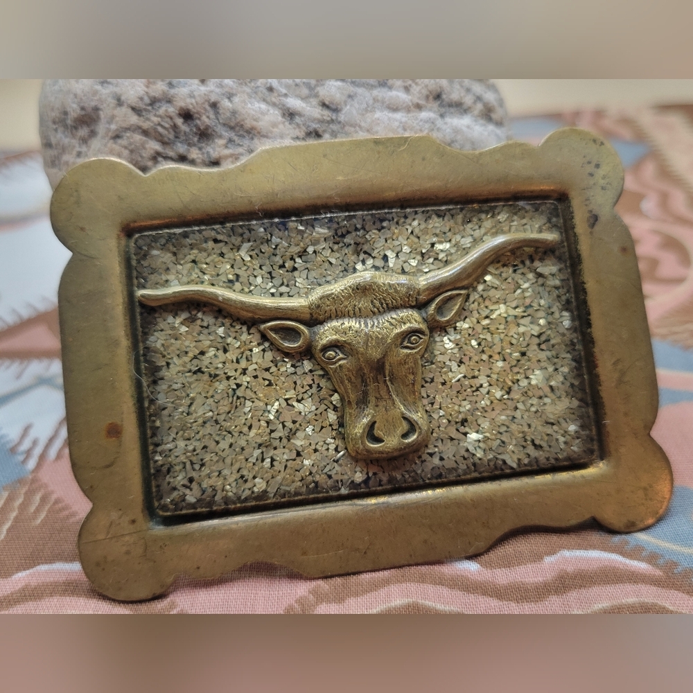 Longhorn Vintage Brass Belt Buckle